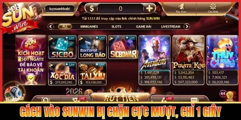 Cách vào Sunwin bị chặn cực mượt, chỉ 1 giây