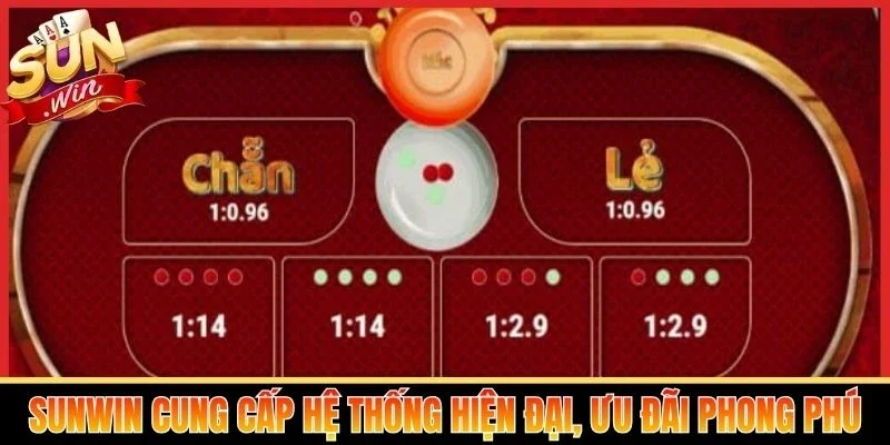 Sunwin cung cấp hệ thống hiện đại, ưu đãi phong phú